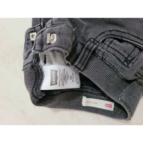 LEVI'S Boys Size 24M Knit Denim Shorts Washed Black - Picture 3 of 4